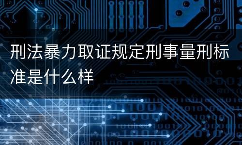 刑法暴力取证规定刑事量刑标准是什么样