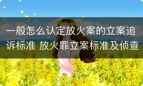 一般怎么认定放火案的立案追诉标准 放火罪立案标准及侦查