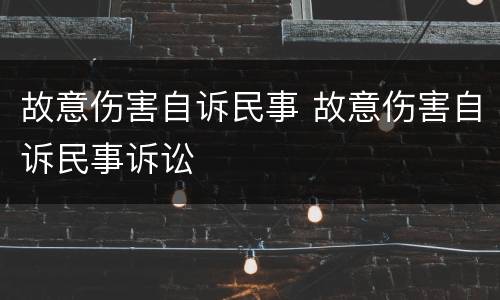 故意伤害自诉民事 故意伤害自诉民事诉讼