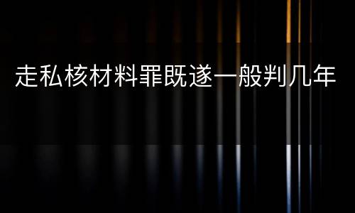 走私核材料罪既遂一般判几年