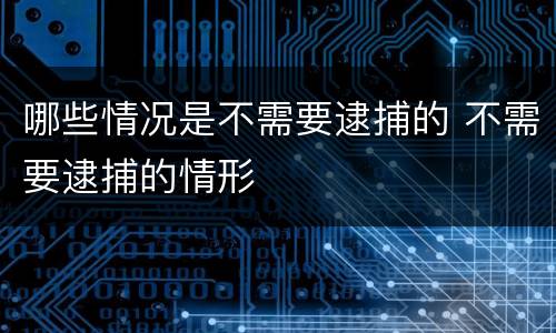 哪些情况是不需要逮捕的 不需要逮捕的情形