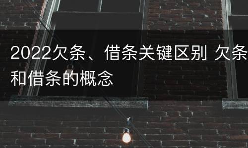 2022欠条、借条关键区别 欠条和借条的概念