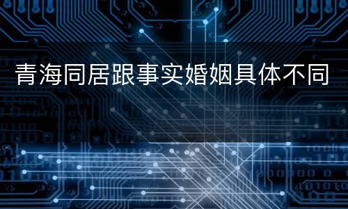 青海同居跟事实婚姻具体不同