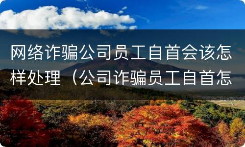 网络诈骗公司员工自首会该怎样处理（公司诈骗员工自首怎么判）