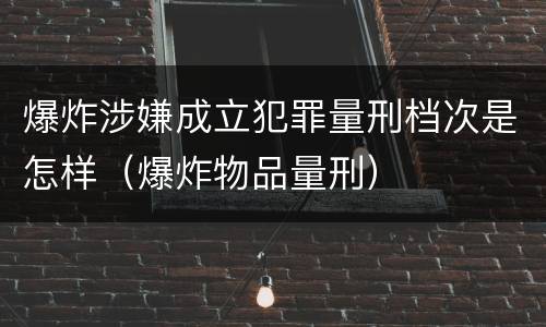 爆炸涉嫌成立犯罪量刑档次是怎样（爆炸物品量刑）