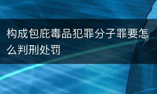 构成包庇毒品犯罪分子罪要怎么判刑处罚