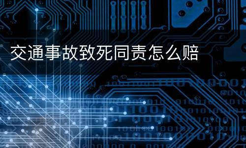 交通事故致死同责怎么赔