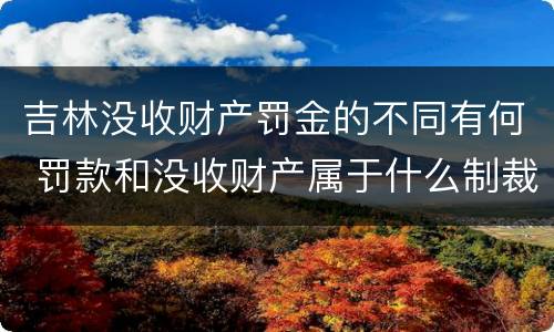 吉林没收财产罚金的不同有何 罚款和没收财产属于什么制裁