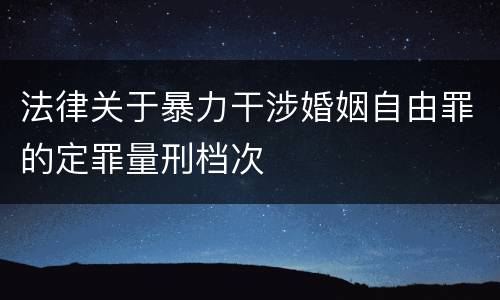 法律关于暴力干涉婚姻自由罪的定罪量刑档次