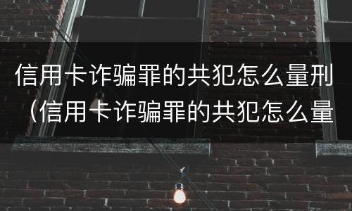 信用卡诈骗罪的共犯怎么量刑（信用卡诈骗罪的共犯怎么量刑的）