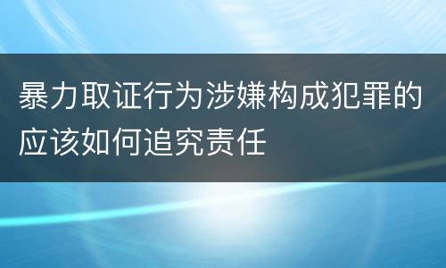 暴力取证行为涉嫌构成犯罪的应该如何追究责任