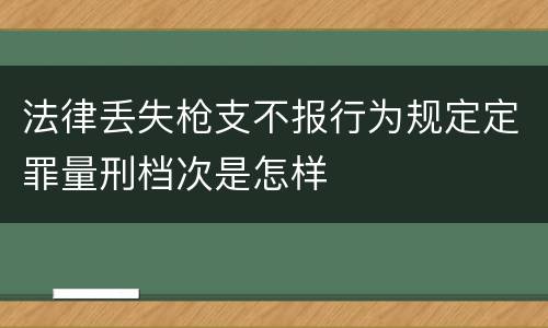 法律丢失枪支不报行为规定定罪量刑档次是怎样