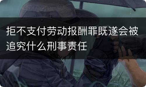 拒不支付劳动报酬罪既遂会被追究什么刑事责任