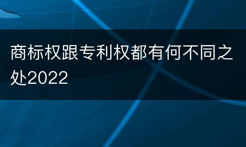 商标权跟专利权都有何不同之处2022