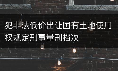 犯非法低价出让国有土地使用权规定刑事量刑档次
