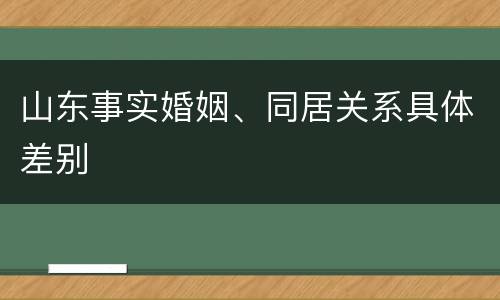 山东事实婚姻、同居关系具体差别