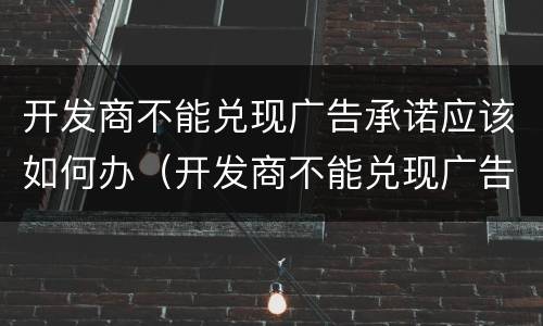 开发商不能兑现广告承诺应该如何办（开发商不能兑现广告承诺应该如何办）