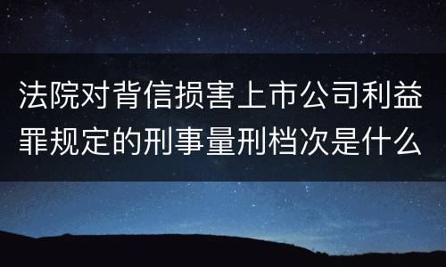 法院对背信损害上市公司利益罪规定的刑事量刑档次是什么样的