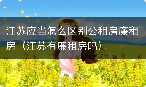 江苏应当怎么区别公租房廉租房（江苏有廉租房吗）