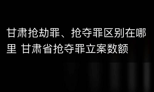 甘肃抢劫罪、抢夺罪区别在哪里 甘肃省抢夺罪立案数额
