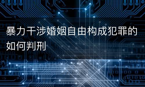 暴力干涉婚姻自由构成犯罪的如何判刑