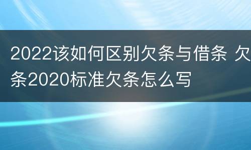 2022该如何区别欠条与借条 欠条2020标准欠条怎么写