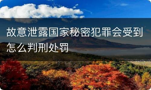 故意泄露国家秘密犯罪会受到怎么判刑处罚
