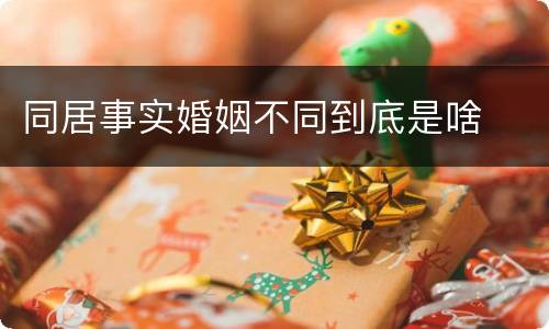 同居事实婚姻不同到底是啥