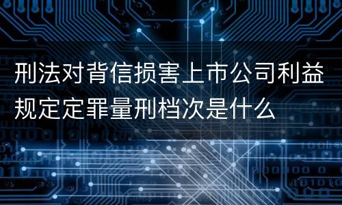 刑法对背信损害上市公司利益规定定罪量刑档次是什么