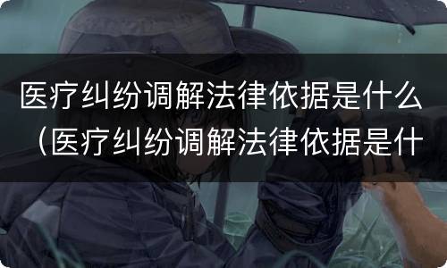 医疗纠纷调解法律依据是什么（医疗纠纷调解法律依据是什么意思）