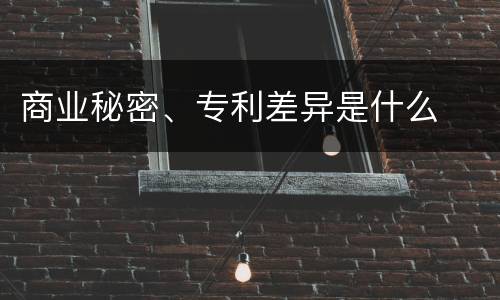 商业秘密、专利差异是什么
