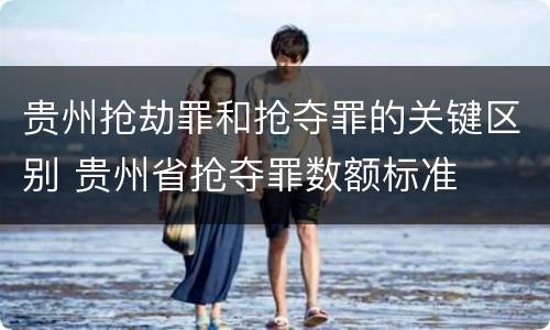 贵州抢劫罪和抢夺罪的关键区别 贵州省抢夺罪数额标准