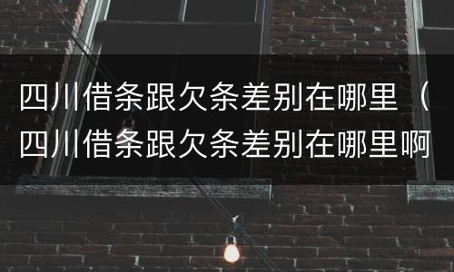 四川借条跟欠条差别在哪里（四川借条跟欠条差别在哪里啊）