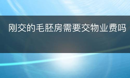  刚交的毛胚房需要交物业费吗