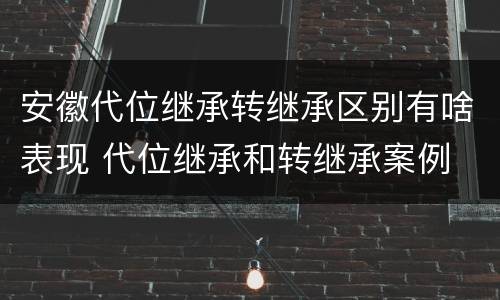 安徽代位继承转继承区别有啥表现 代位继承和转继承案例