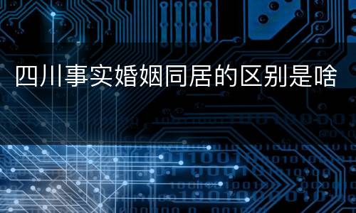 四川事实婚姻同居的区别是啥