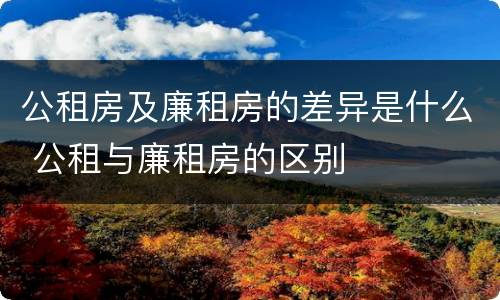 公租房及廉租房的差异是什么 公租与廉租房的区别