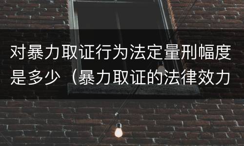 对暴力取证行为法定量刑幅度是多少（暴力取证的法律效力）