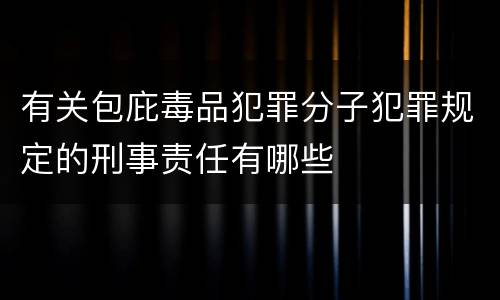 有关包庇毒品犯罪分子犯罪规定的刑事责任有哪些