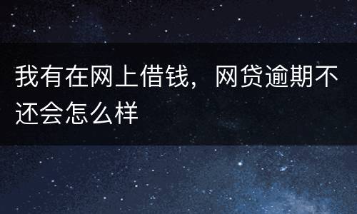我有在网上借钱，网贷逾期不还会怎么样