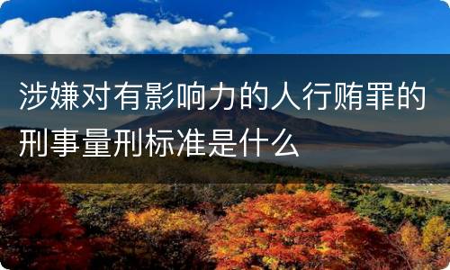 涉嫌对有影响力的人行贿罪的刑事量刑标准是什么