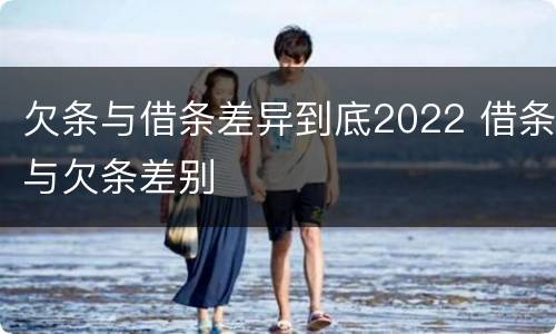 欠条与借条差异到底2022 借条与欠条差别