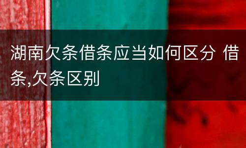 湖南欠条借条应当如何区分 借条,欠条区别