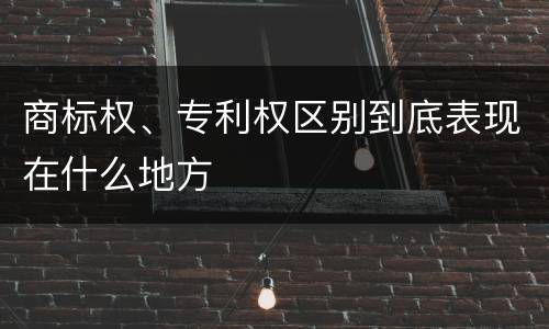 商标权、专利权区别到底表现在什么地方