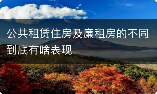 公共租赁住房及廉租房的不同到底有啥表现