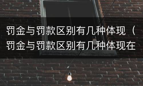 罚金与罚款区别有几种体现（罚金与罚款区别有几种体现在哪里）