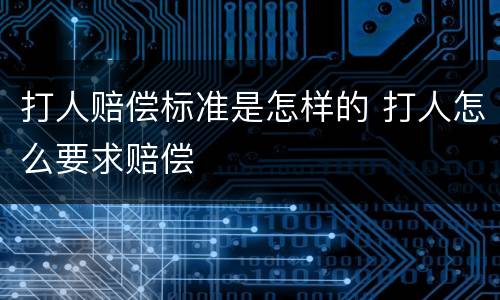 打人赔偿标准是怎样的 打人怎么要求赔偿
