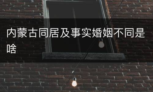 内蒙古同居及事实婚姻不同是啥