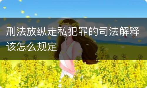 刑法放纵走私犯罪的司法解释该怎么规定