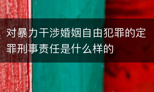 对暴力干涉婚姻自由犯罪的定罪刑事责任是什么样的